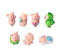 Quystetes 7 Piezas de PláStico de Cerdo DIY DecoracióN del Hogar Figuritas Paisaje Accesorios Hadas JardíN Miniaturas DecoracióN de la HabitacióN