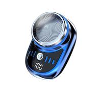 Quystetes Afeitadora eléctrica recargable por USB, pantalla digital, portátil, desmontable, recortadora de pelo para barba, A