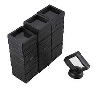 Quystetes Caja de ExhibicióN de Monedas - Conjunto de 30 Soportes de ExhibicióN de Flotante 3D con Soportes para Monedas de DesafíO, Medallones AA, Joyas, Negro