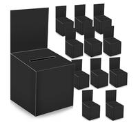 Quystetes Caja de Rifa de 12 Unidades, Caja de Donación para Recaudación de Fondos, Caja de Cartón para Urnas con Ranura para Boletos y Caja de Título Extraíble