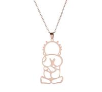 Quystetes Collar con colgante de espalda de niño de Palestina de rosa, regalo de joyería de lujo para mujeres y hombres