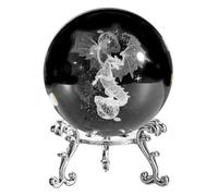 Quystetes Figura decorativa de bola decorativa de cristal estrellado grabado en 3D, 60 mm, pisapapeles con soporte, decoración artística, manualidades, fácil de instalar