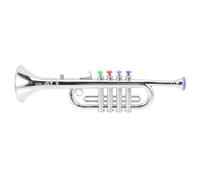Quystetes Instrumentos Musicales Para NiñOs Accesorios Para Representaciones Teatrales Infantiles Trompeta De Cuatro Tonos (Tablero De Trompeta BáSico) Plateado