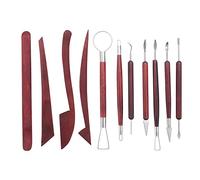 Quystetes Juego de Escultura de Arcilla 11 Piezas, Herramientas de Escultura de CeráMica Arcilla con Manija de Madera,Herramientas de Arcilla de Madera DIY,Herramienta de Talla de Doble Cara