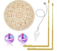 Quystetes Juego de varillas de cobre para radiestesia con tablero de péndulo para lo sobrenatural con nuestro kit de caza integral veghost