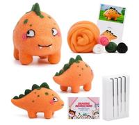Quystetes Kit de fieltro de aguja de animales con aguja de lana naranja, suministros de fieltro con alfombrilla de espuma, agujas de fieltro de aguja para adultos