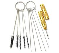 Quystetes Kit de limpieza de aerógrafo, kit de herramientas de reparación de limpieza, 5 agujas de limpieza, 5 cepillos de limpieza y 1 aguja de lavado