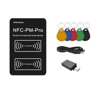 Quystetes Lector Chip Inteligente RFID PM Pro, Decodificador + 5XUID, Copiadora Llaves NFC, 13,56 MHz, 125 Khz, Escritura, Token Identificación, Clonación Etiqueta IC