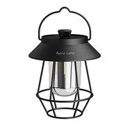 Quystetes Linterna de Camping Retro PortáTil Linterna de Manejar de Metal Recargable Luz Vintage Tienda de CampañA para Colgar Al Aire Libre Luz Negra