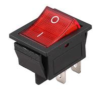 Quystetes Luz roja iluminada DPST ON/OFF Interruptor del balancin de broche en 16A 20A 250V AC