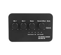 Quystetes Máquina de Sonido de Audio Digital Entrada/Salida AUX Conexión BT Entradas de Micrófono Duales Mezclador de Sonido Karaoke para Karaoke Smart TV PC Altavoz