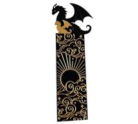 Quystetes Marcapáginas de dragón para hombres, accesorios de libros para amantes de la lectura, marcadores de libros para leer, negro y dorado, fácil instalación, A