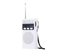 Quystetes Mini Radio FM Am de Bolsillo, Radios Portátiles Recargables con Linterna LED, Compatible con Auriculares de 3,5 mm, Tarjeta TF, Color