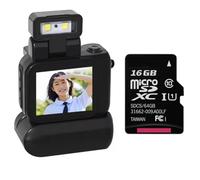 Quystetes Nueva Mini Cámara CMOS Estilo Monoreflex con Lámpara de Flash y Base de Batería Grabadora de Video Portátil DV 1080P