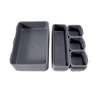Quystetes Paquete de 18 bandejas organizadoras de cajones entrelazadas, organizador multiusos para cajones de escritorio, cocina, baño, oficina, dormitorio