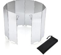 Quystetes Parabrisas plegable de aluminio con 10 platos, estufa de camping, estufa portátil, calentador de parabrisas con bolsa de almacenamiento
