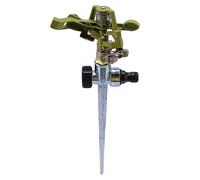 Quystetes Rociador giratorio de riego de 360 grados para césped, jardín, patio, golf, césped, metal, manguera de impulso, rociador de agua