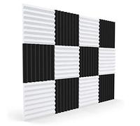 Quystetes Tablero de Espuma AcúStica de 12 Piezas, Aislamiento AcúStico CuñAs de Sonido Almohadilla de Aislamiento AcúStico, para Sala de Juegos de Techo de Estudio, 2.5X30X30Cm