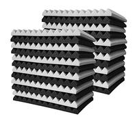 Quystetes Tablero de Espuma AcúStica de 24 Piezas, Azulejo de CuñA de Estudio, Panel de Pared de Tratamiento de Estudio Piramidal Insonorizado de Espuma AcúStica 2.5X30X30Cm