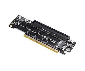 Quystetes Tarjeta Vertical de ExpansióN Dividida PCIE4.0 PCIE X16 una M.2 NVME SSD Tarjeta Adaptadora PCIE X16 una X8+X4+X4 Quad VROC .2 Puerto NVMe
