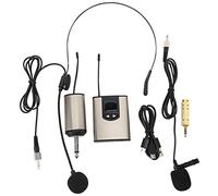 Quystetes UHF Auriculares inalámbricos portátiles/micrófono de solapa Lavalier con transmisor y receptor de cuerpo de salida de 1/4 pulgadas, para actuaciones en