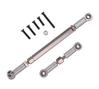 Quystetes Varilla de DireccióN RC Mecanizado CNC Juego de Varillas de ConexióN de DireccióN de AleacióN de Aluminio para 1608T CamióN RC Juego de Varillas de DireccióN RC, Gris