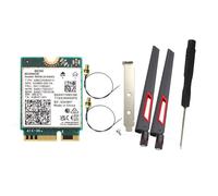 Quystetes WiFi 7 BE200 BE200NGW Tarjeta WiFi+2PC 10DB Antena BT 5.4 802.11AX Tri-Band M.2 NGFF Adaptador de Red InaláMbrico para Win10/11