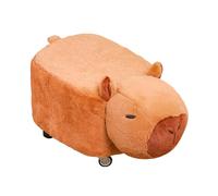 Quzente Bonito taburete con ruedas Capybara, otomanos de dibujos animados, taburetes bajos de madera maciza y tela, taburetes para cambiar zapatos de puerta, para cocina, baño, inodoro, dormitorio