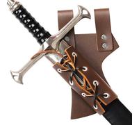 Quzente Funda para Espadas En La Cintura, Funda De Espada Atada con Cuerda De Cuero Medieval, Funda para Cinturón con Anillo De Espada para Prendas De Armas De Caballero Ajustable para Cosplay