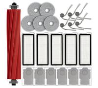 QV 35A/QV 35S - Piezas de repuesto compatibles con robot aspirador Roborock QV 35A/QR 798/QV 35S, 1 cepillo de rodillo, 6 cepillos laterales, 6 bolsas de polvo, 5 filtros HEPA, 5 almohadillas para