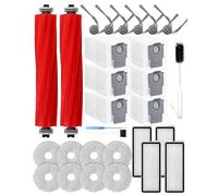 QV35A accesorios para Roborock QV 35A/QV 35S/QR 598/QR 798, 29 piezas:2 cepillos principales, 6 bolsas para el polvo, 4 filtros HEPA, 6 cepillos laterales, 8 almohadillas de limpieza
