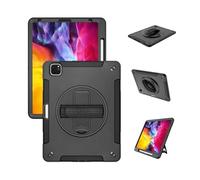 QVAQHBDBVM 1fortunate Funda Strap and Shoulder Protective Cover Anti-fall Silicone Shell Suitable for iPad Pro 13 inch-2024/2025(Black (bracelet))