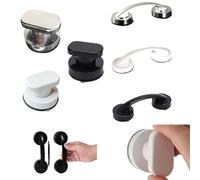 QVCTADPC Creative - Tirador de ducha con ventosa antideslizante para muebles, puertas y bañeras (negro, pequeño)