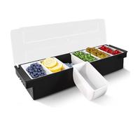 Qvhgnxcm Ban de exhibición de Frutas y condimentos establecidos de Accesorios de Barra multipropósito, Organizador de guarnición de cócteles, Plato Decorativo frío para Hielo para Helados y Bares (6)