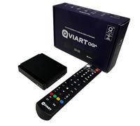 QVIART OGA, Android 9 Ott TV Box 4K UHD con WiFi Dual Band, Internet TV IP por la App QTV (Stalker, Xtream y M3U), 2GB RAM, 16GB Flash, Personalizable, Bluetooth 5.1 y Mando Control por Voz
