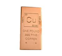 QVK Barra de cobre puro rectangular, 99.9% latón puro, adecuado para colección, educación e inversión.-M