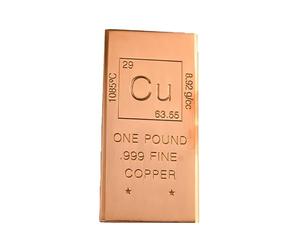 QVK Barra de cobre puro rectangular, 99.9% latón puro, adecuado para colección, educación e inversión.-M