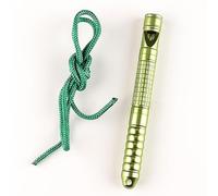 QVK Cuchillo pequeño multifuncional, cuchillo de expedición portátil, mango de aleación de aluminio, adecuado para silbato de supervivencia, abridor de botellas, palo de magnesio (verde)
