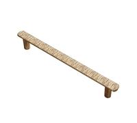 QVK Juego de 6 lineales martilleados manijas del gabinete, aleación de zinc cajón tira con un acabado cepillado electrochapado. Manijas de puerta de alta estética-Bronze||L