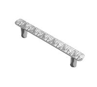 QVK Juego de 6 lineales martilleados manijas del gabinete, aleación de zinc cajón tira con un acabado cepillado electrochapado. Manijas de puerta de alta estética-Silver||S