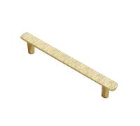 QVK Juego de 6 lineales martilleados manijas del gabinete, aleación de zinc cajón tira con un acabado cepillado electrochapado. Manijas de puerta de alta estética-Gold||M