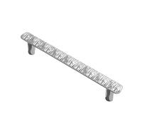 QVK Juego de 6 lineales martilleados manijas del gabinete, aleación de zinc cajón tira con un acabado cepillado electrochapado. Manijas de puerta de alta estética-Silver||M