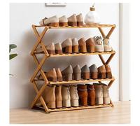 QVK Zapatero de madera independiente de 4 capas, no es necesario instalar zapatero plegable, zapatero de madera, adecuado para entrada del pasillo del hogar (madera)