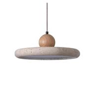 QWAXTRIW Lámpara Colgante de Arte de Piedra Natural Retro, lámpara LED de travertino Amarillo, decoración de cabecera para Dormitorio, Accesorios de iluminación para el hogar (3 Colores cambiables,