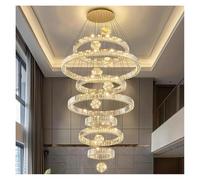 QWAXTRIW Lámpara de araña de Cristal Moderna para decoración del hogar, lámpara Colgante de Escalera, Luces de Sala de Estar, iluminación Interior (Anillos A-7)