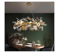 QWAXTRIW Lámparas de araña de diseño nórdico, lámpara Colgante de Hojas de Vidrio esmaltado para Hotel, Sala de Estar, Comedor, Dormitorio, decoración artística del vestíbulo, lámpara (3 Cambios de