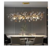 QWAXTRIW Lámparas de araña de diseño nórdico, lámpara Colgante de Hojas de Vidrio esmaltado para Hotel, Sala de Estar, Comedor, Dormitorio, decoración artística del vestíbulo, lámpara (luz cálida