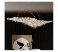 QWAXTRIW Lámparas de Techo de Cristal de diseño posmoderno, decoración del hogar cromada, Accesorio de iluminación Colgante, lámparas Colgantes para LED (luz Regulable RC, S100cm)