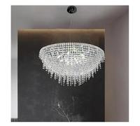 QWAXTRIW Lámparas de Techo de Cristal de diseño posmoderno, decoración del hogar cromada, Accesorio de iluminación Colgante, lámparas Colgantes para LED (luz Regulable RC, 30 cm)