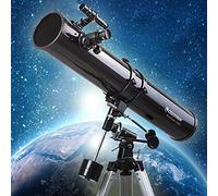 QWAXTRIW Telescopio de longitud focal de 900 mm, telescopio refractor con trípode y buscador, telescopio portátil para niños y principiantes de astronomía, prisma impermeable, a prueba de niebla